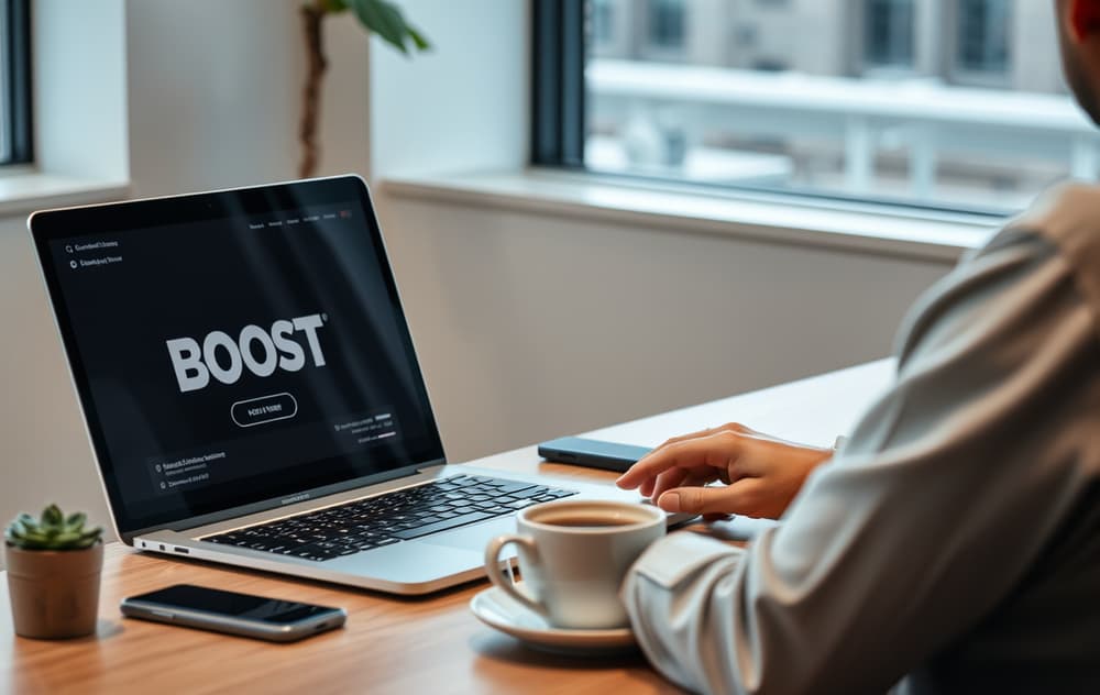 Person som sjekker oddsboost på laptop