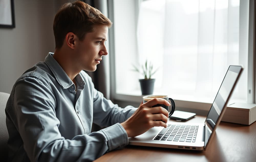 Person som spiller på casino med lavt innskudd på laptop